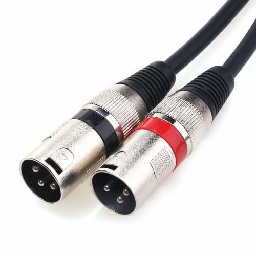 Disino 1/4 TRS To Dual XLR Male Y-Splitter Stereo Breakout Cable, 1/4" (6.35mm) To 2 XLR Patch Cable - 3.3ft/1m