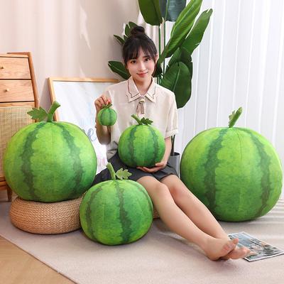 Simulated Watermelon Throw Pillow Blanket Creative Fruit Plush Toy Two-In-One Air Conditioner Blanket Cushion For Children And Women