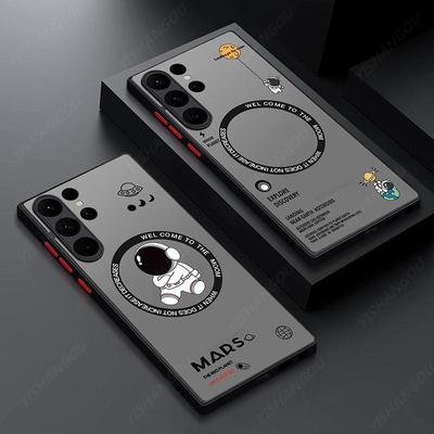 Magnetický Astronaut Puzdro pre Magsafe pre Samsung Galaxy S23 S22 Ultra S22 Plus S21 S20 FE S24 Ultra Tenký Tvrdý PC Zadný Kryt S25