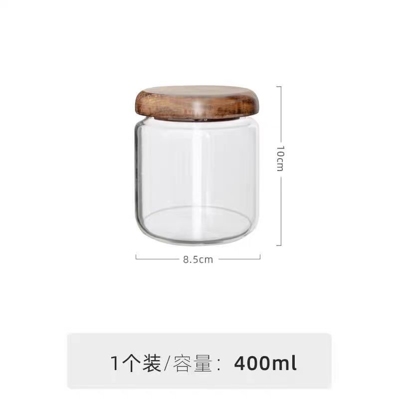900ml Transparent Glass Storage Jar Multi-functional Home Use Candy Coffee Bean Medicinal Herb Storage Bottle Kitchen Glass Jar