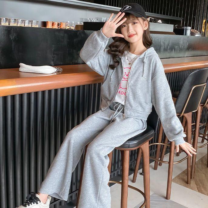 Teenage Girls Clothes Sets Spring Autumn Vest + Coat + Pants 3PCS Fashion Baby Kids Tracksuit Children Clothing 6 8 10 12 13 Year