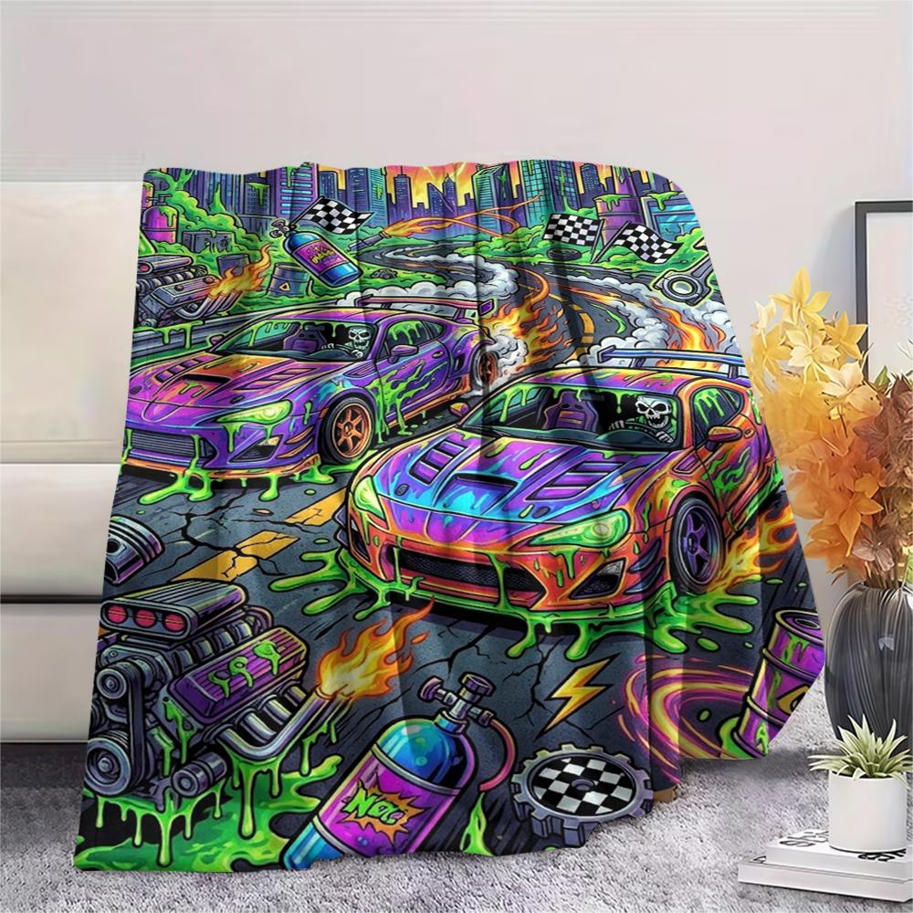 Manta de Franela Estampada para Vehículos de Transporte de Ácidos, Alta Calidad, Cómoda para Todas las Estaciones, Decoración del Hogar, Calidez y Comodidad, Perfecta para Regalos de Navidad