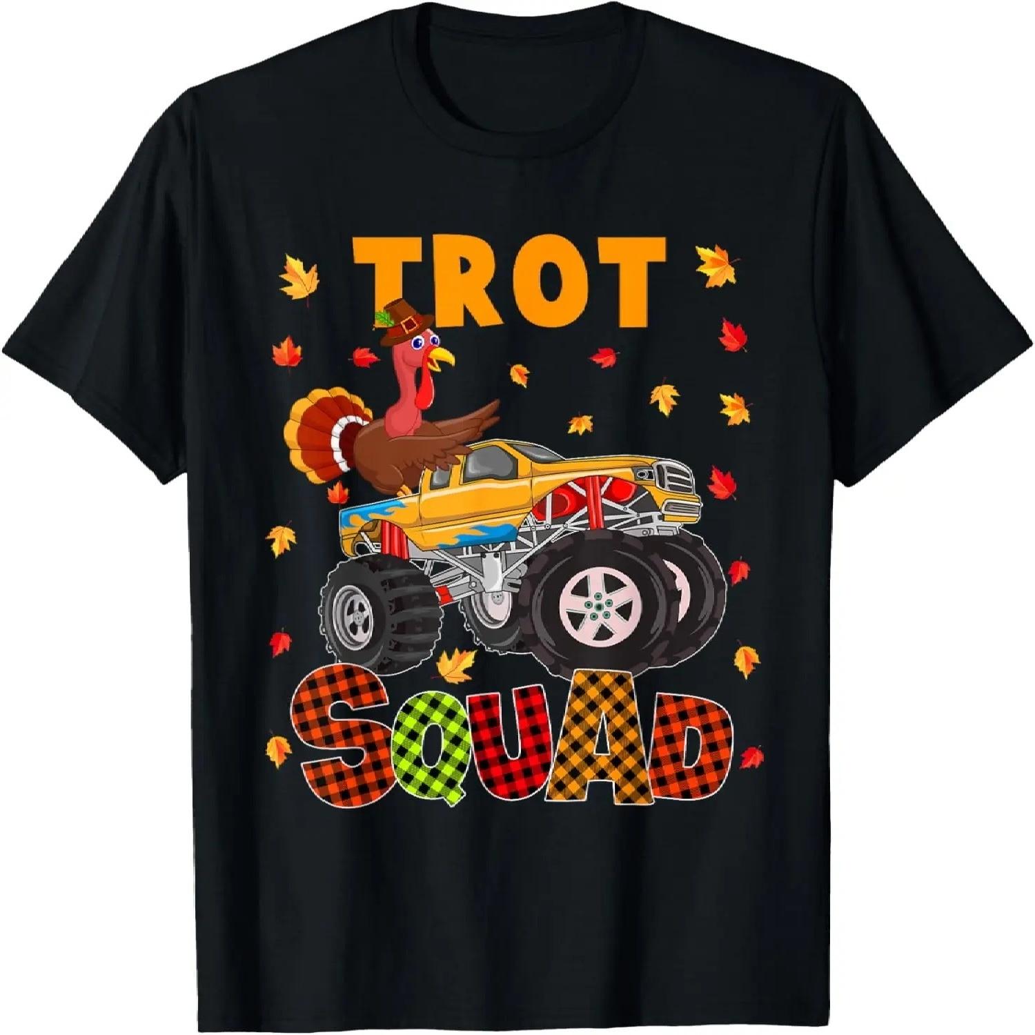 

Trot Squad Thanksgiving Turkey On Monster Truck Funny Driver T-Shirt S чёрный