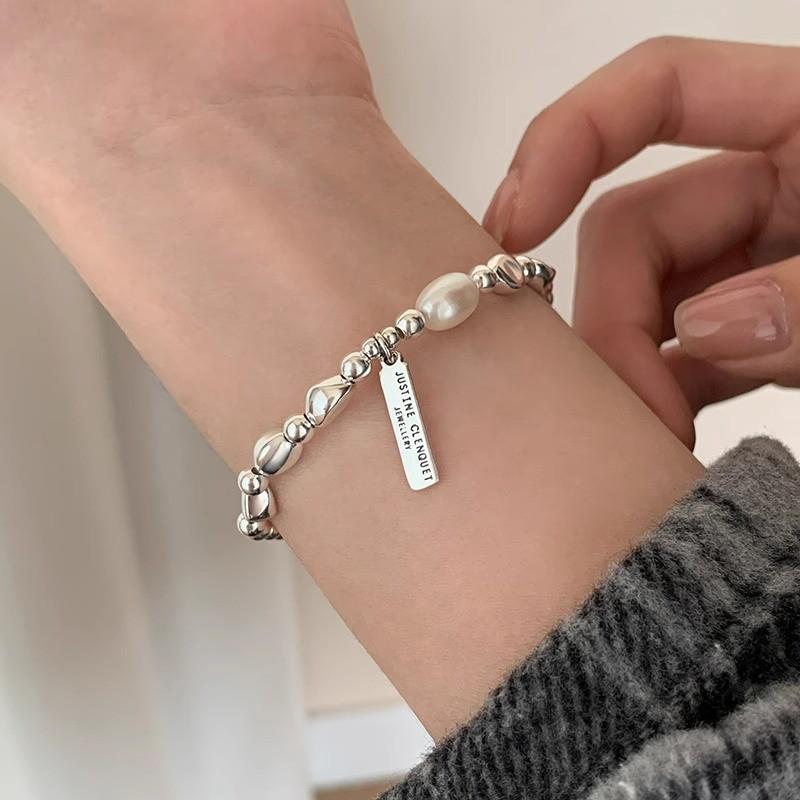 Korean Pearl & Sterling Silver Beaded Bracelet: Non-Fading, Summer Women's High-End Jewelry.