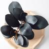 1Pc Artificial Plants DIY PU Flowers Phalaenopsis Leaf Black Floral Decoration Orchid Leaves Real Touch