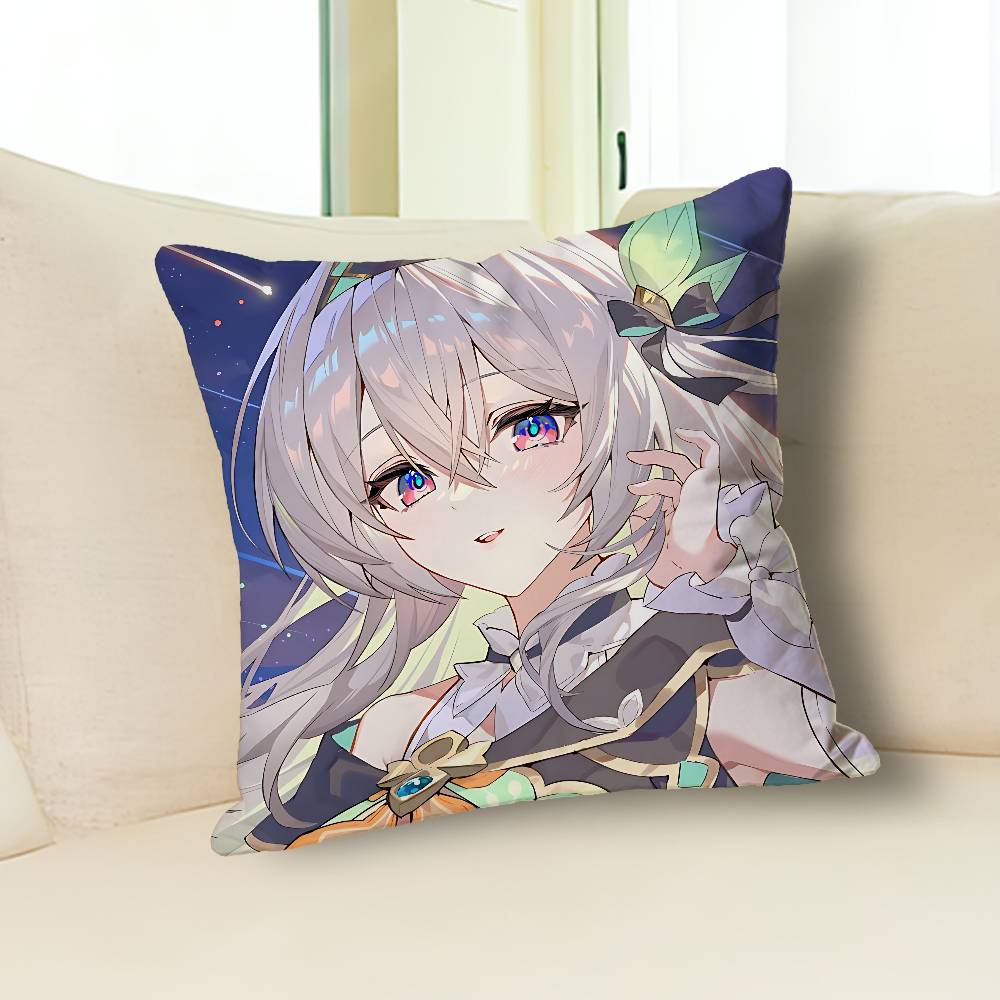 H-Honkai Star Rail Game Firefly Cushion Cover Suitable For Sofa Car Bedroom Office Cushions Decorative Pillow Case