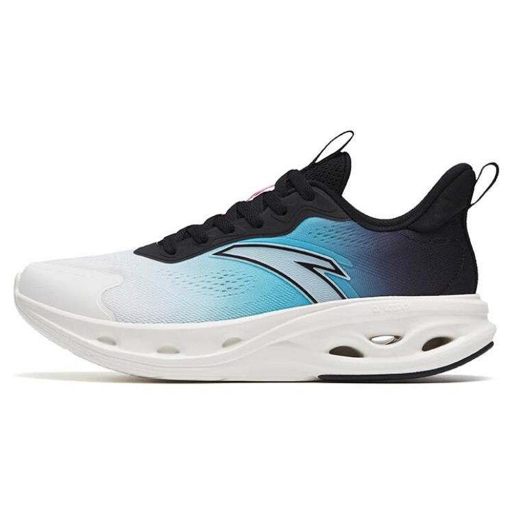 New Anta Cushioning Rebound Low Top Running Shoes Men's White Black Blue 112315575-4