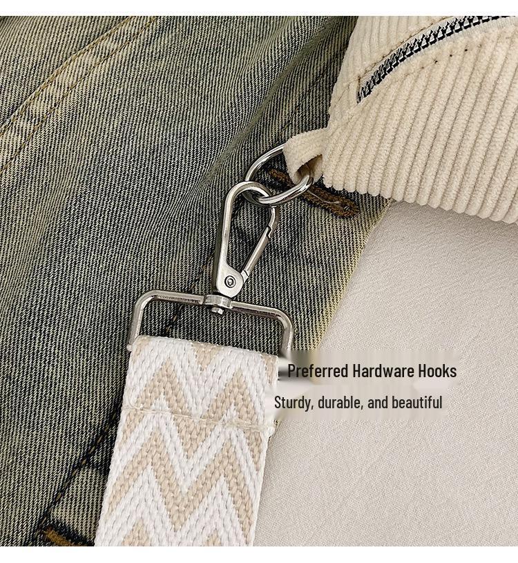Women's 2025 Canvas Corduroy Waist Bag - Large Capacity, Trendy Street Style, Single Shoulder, Crossbody Bag.