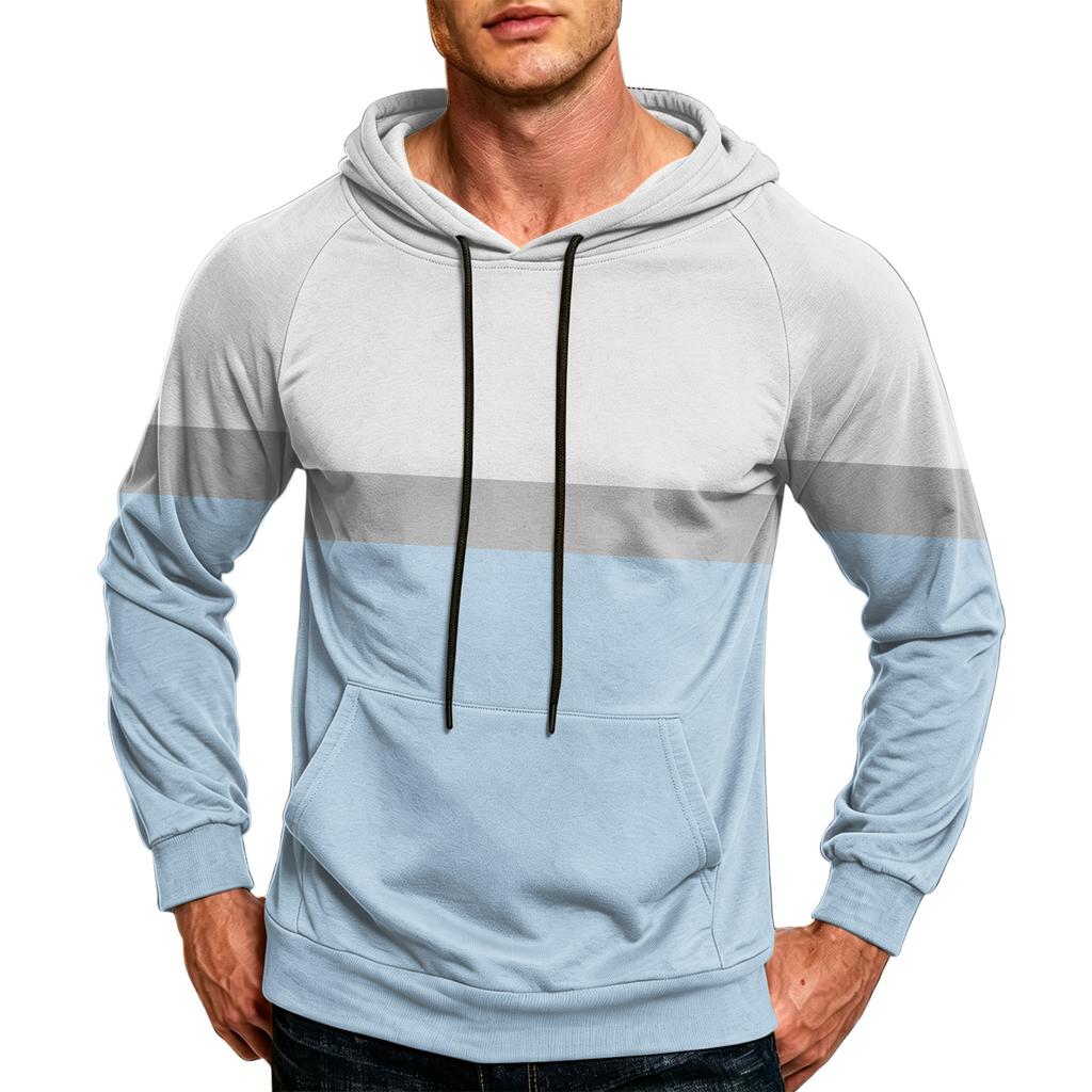 Men's Casual Hoodie with Pocket Drawstring and Printed Design for Everyday Wear