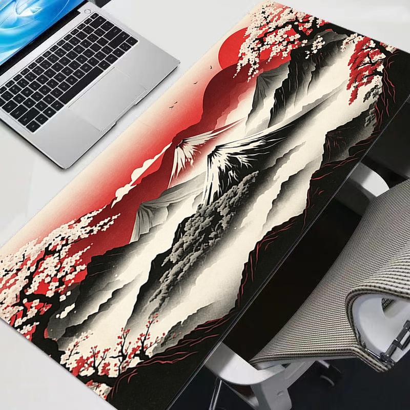 Large Mouse Pad Fuji Mountain Cherry Blossoms Notbook Desk Mat Rubber Gamer carpet Keyboard Rug Non-Slip Esports Gaming Mousepad