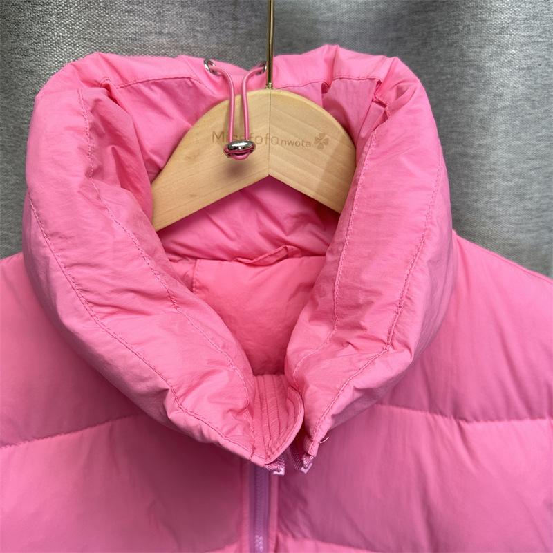 Women Light Weight Thermal Seamlessly Sleeveless White Duck Down Jacket All Match Chic Pocket Loose Down Vest