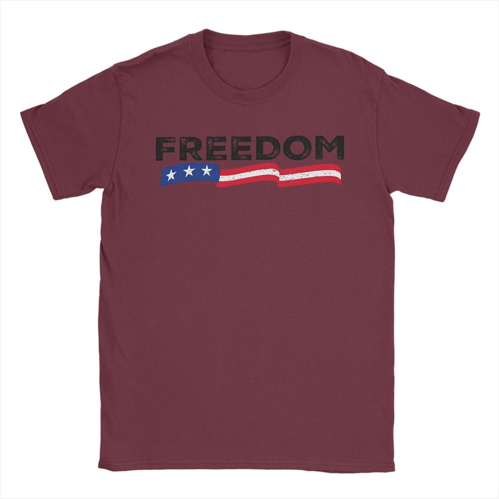 Freedom Turning Point USA T-Shirt Summer Hip Hop T-Shirts Man Pure Cotton O Neck Oversized Clothing Short-Sleeved Classic Tshirt