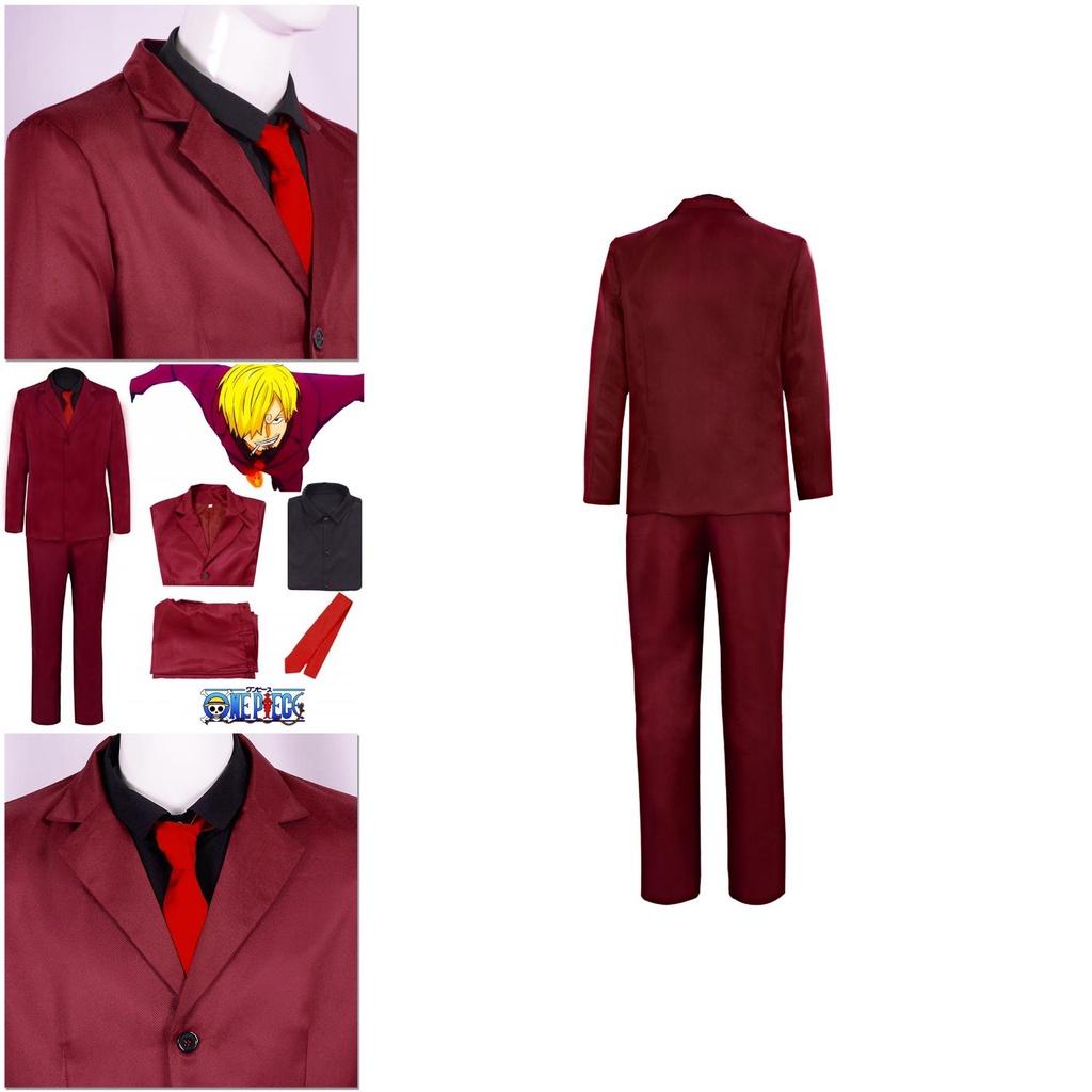 Onepiece'ten Sanji Kırmızı Takım Cosplay Kostümü