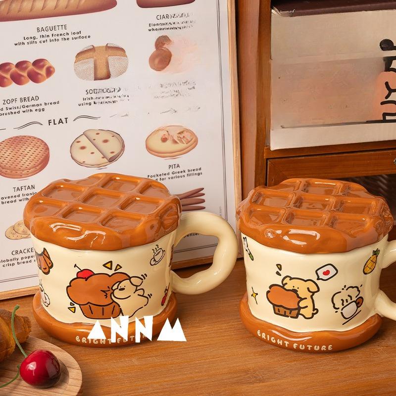 Cups Household Drinking Water  High Appearance Level Cute Puppy Birthday Gift  Souvenir  Mug with Lid Ceramic Water Cup