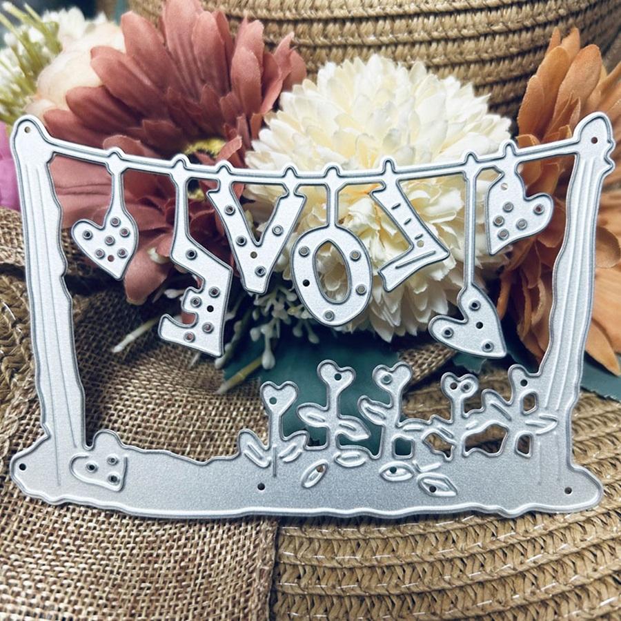 Hanging LOVE Word Metal Cutting Dies Stencils for Scrapbooking/Photo Album Decorative Embossing Paper Cards Crafts
