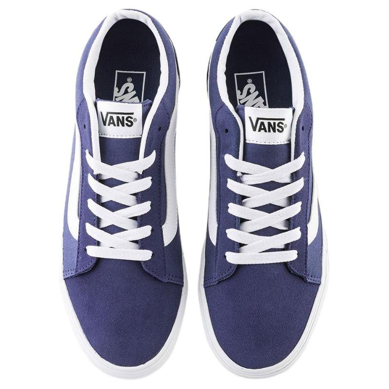 Vans Vero LS Fabric Split Leather Classic Summer Retro Low Top Skate Shoes Men Dark Blue VN000Y7HEMT
