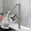 304 Stainless Steel Kitchen Sink Faucet Brush Nickel 360 Rotate Folding Kitchen Tap Deck Mount Cold Hot Water Sink Mixer Faucet