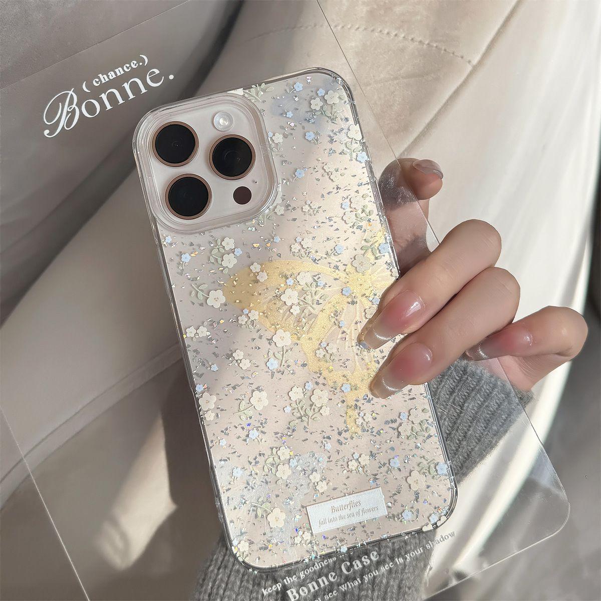

Hello Kitty Glitter Star Transparent Soft Phone Case for Apple iPhone Models iPhone 15 Pro Max