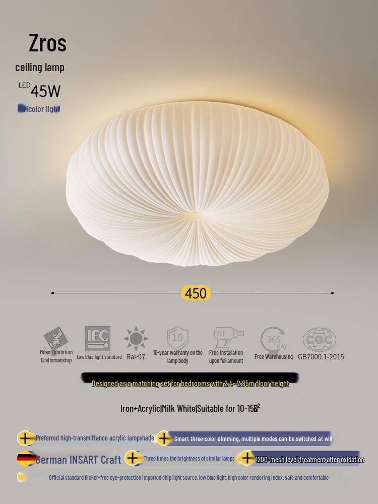 Modern Minimalist Pumpkin Ceiling Light for Bedroom, Dining Room, Study, or Kids' Room