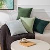 Housse de coussin décorative 45 x 45 cm en tissu côtelé avec ouverture dissimulée pour lit Chaise Siège de fenêtre Style
