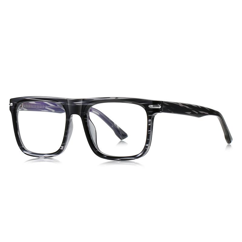 Trendy Blue Light Blocking Reading Glasses For Men TR90 Spring Hinge Fashion Square Frame Presbyopia Glasses