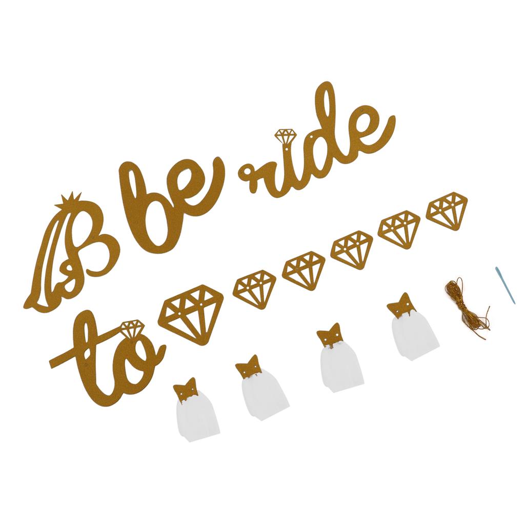 Bridal Shower Banner Gold Glitter Paper Shiny Charming Bridal Shower Sign Paper Mesh Bride To Be Banner for Bridal