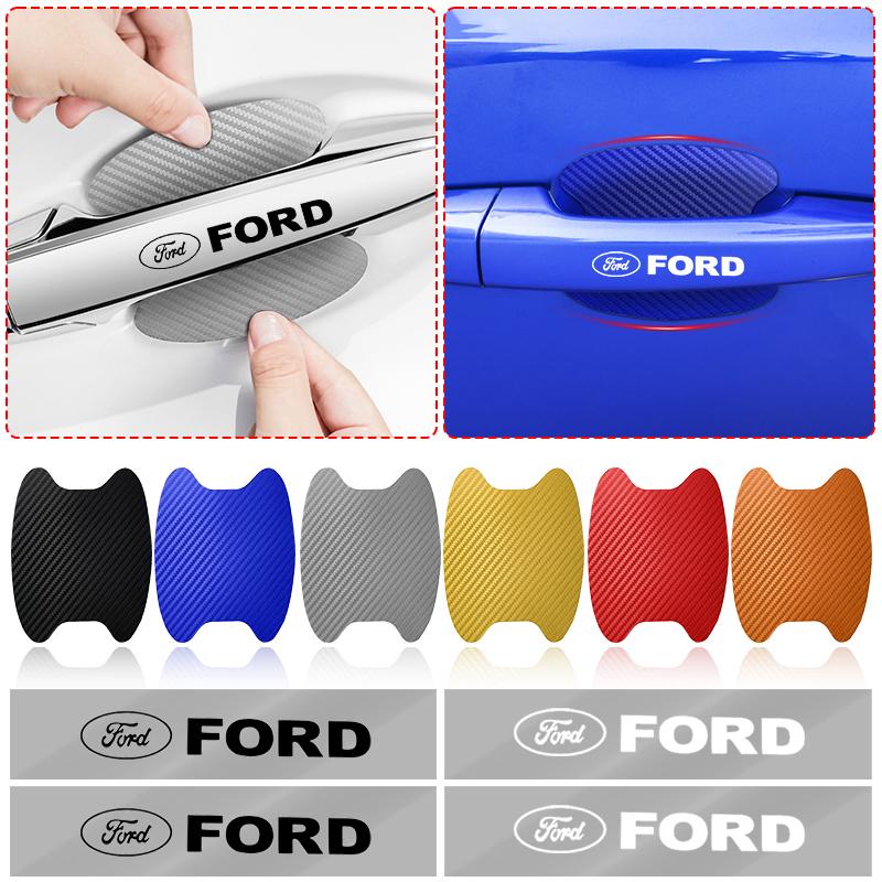 Car Door Sticker Carbon Fiber Scratches Auto Handle Protection Film For Ford F150 F250 Edge Escape Transit Fusion