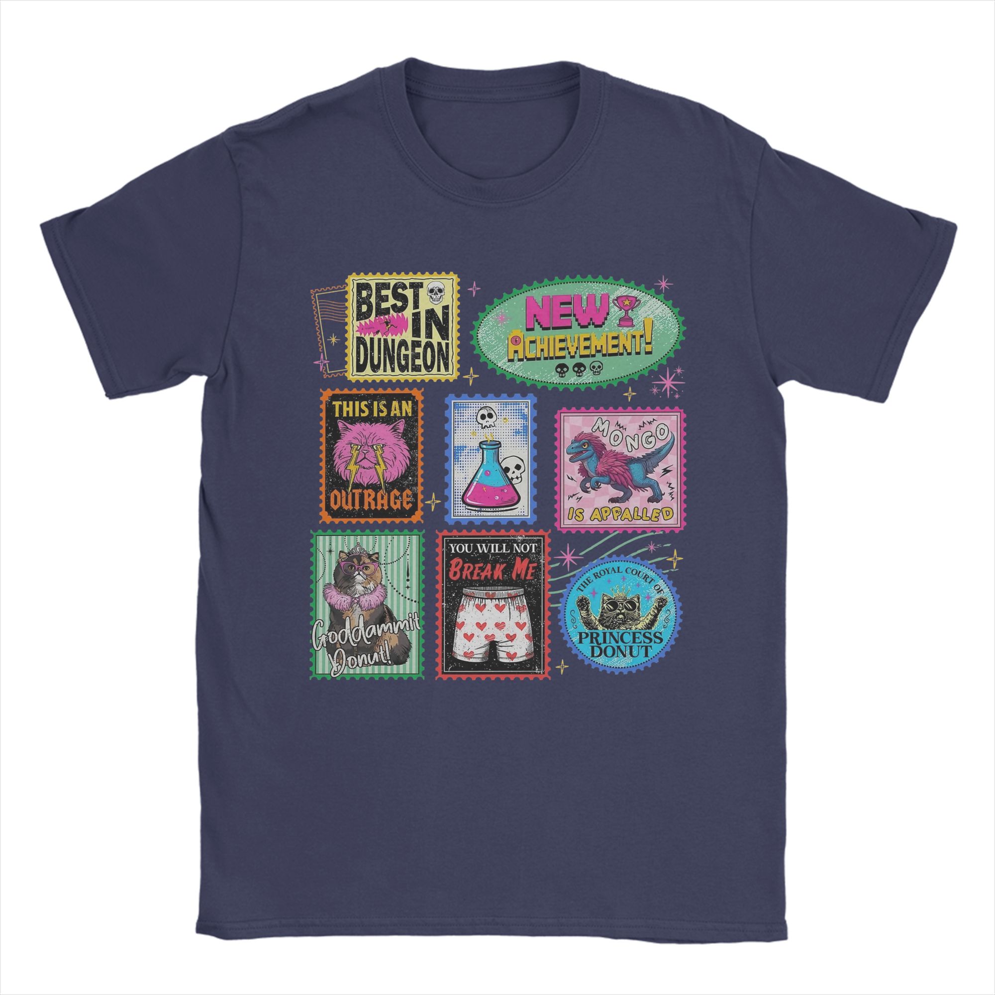 

Dungeon Crawler Carl Retro TShirts for Men Funny Cotton Tees Crew Neck Short Sleeve T Shirts Plus Size Tops 4XL