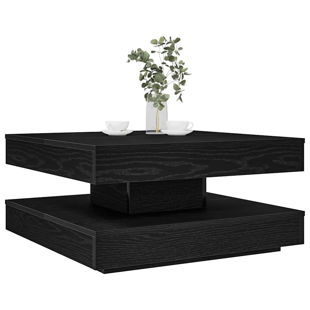 vidaXL Couchtisch 360-Grad Drehbar Schwarz 70x70x34,5 cm schwarz