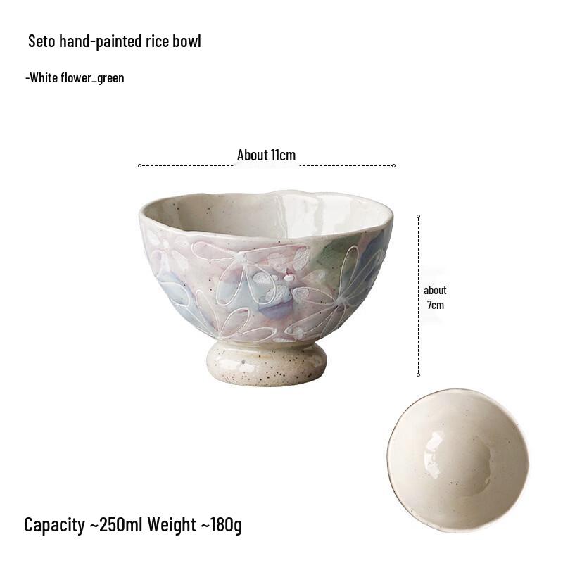 

Japanese Seto Hand-painted Ceramic High-footed Bowl