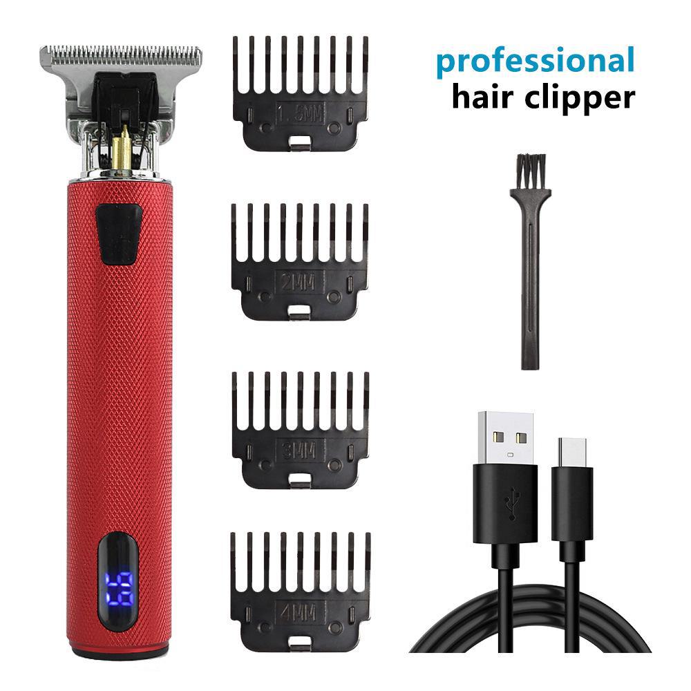 Rechargeable Metal Hair Clipper: Oil Head, Carving, Bald, and Cross-Border Electric Razor.