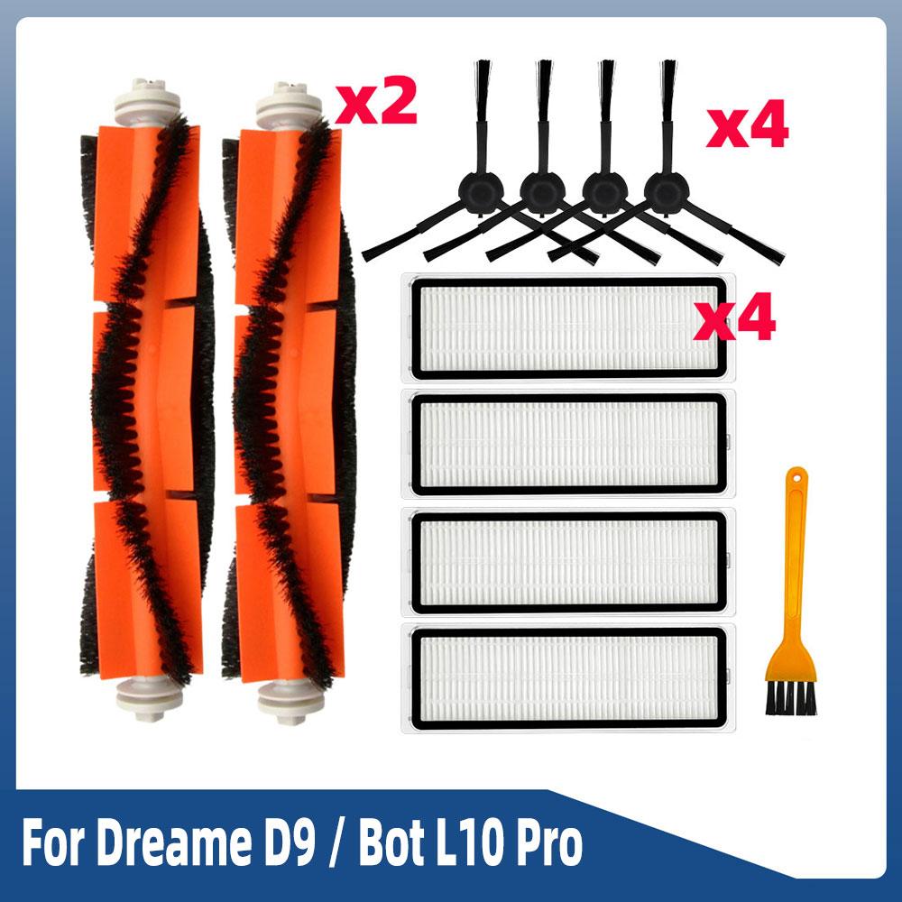 For Dreame D9/ D9 Pro/ D9 Max/ L10 Pro/ Trouver LDS Vacuum-Mop Finder Robot Vacuum Spare Parts Main Side Brush Hepa Filter Mop