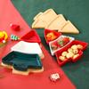 Nordic Ceramic Christmas Tree Snack Plate Creative Home Living Room With Tray Grid Snack Plate Snack Dried Fruit Platter