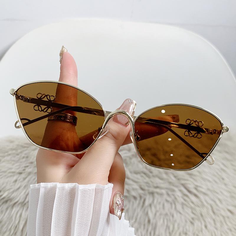 Fashion Metal Sunglasses Fashion Women's Cat's Eyes Outdoor Street Photography Glasses Internet Celebrity Shaped Sunglasses