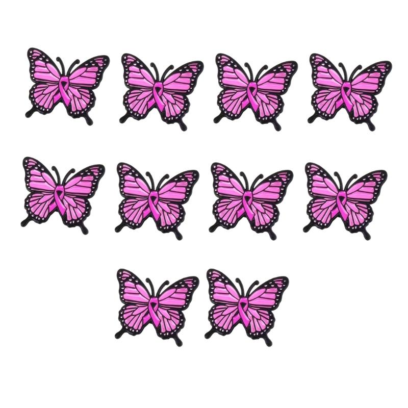 Elegant Pink Butterfly Badge Pin Symbolizing Support For Chest Health Zinc Alloy Brooch Awareness Lapel Pin