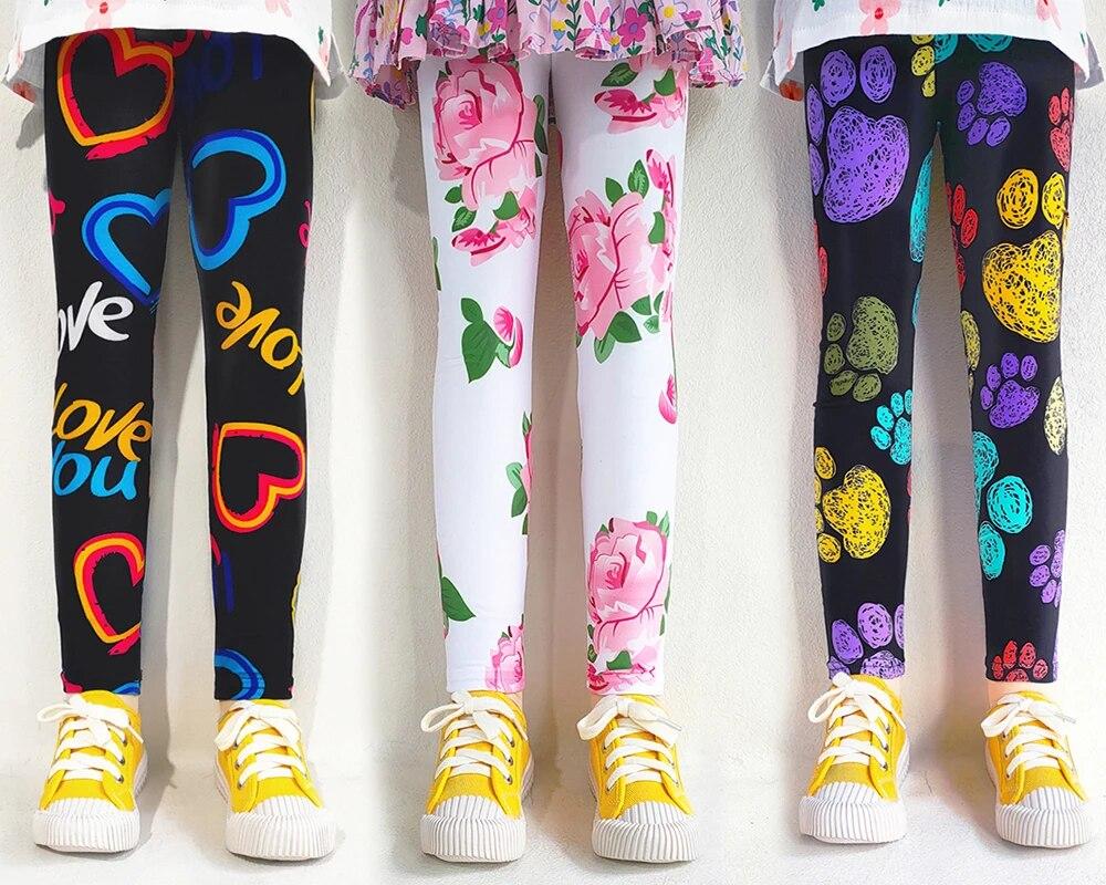 Îmbrăcăminte pentru copii Pantaloni de jos pentru copii Primăvară și toamnă Pantaloni slim cu desene animate imprimate pentru fete Pantaloni de vară