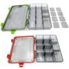 Wasserdichte Angelzubehör-Organizerbox Tackle-Einsatzbox mit verstellbaren Einsätzen Transparente Aufbewahrungsbox für Angelköder