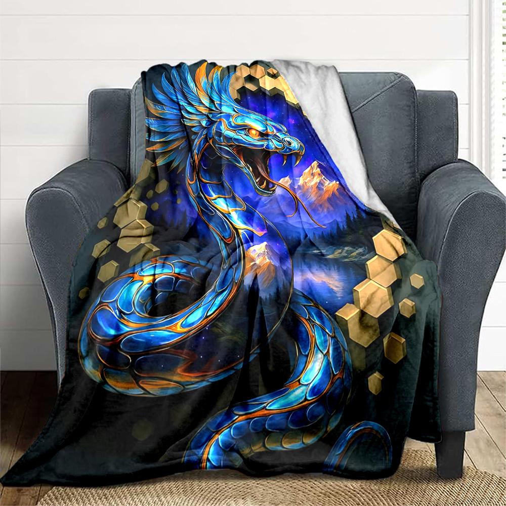 

1pc Serpent Artwork Blanket Lightweight Blanket Throw Blanket For Sofa, Bed, Travel, Camping, Livingroom, Office, Couch, Chair yy251010105 100x150cm