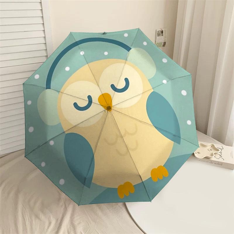 Cozy Owl Design Umbrella: Perfect for Outdoor Adventures, Auto Opening & Closing, Ideal as a Gift 102