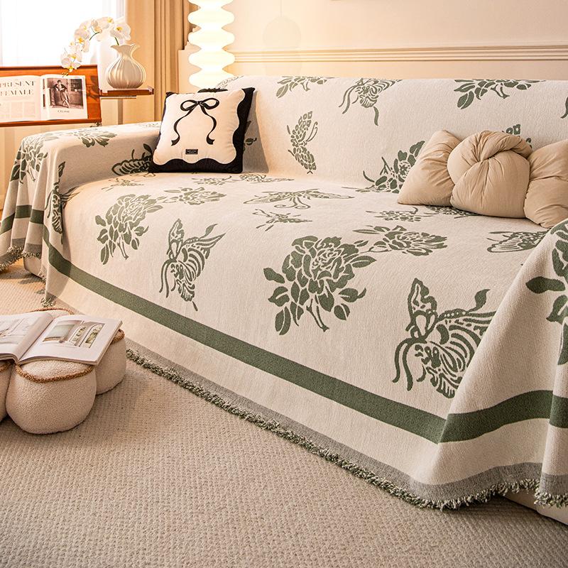 2024 new chenille sofa cover cloth, universal in all seasons, simple light luxury, high-end full cover dust-proof sofa towel blanket