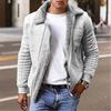 Herrenmantel Einfarbig Kunstleder Übergröße Verdicken Winterjacke für Outdoor
