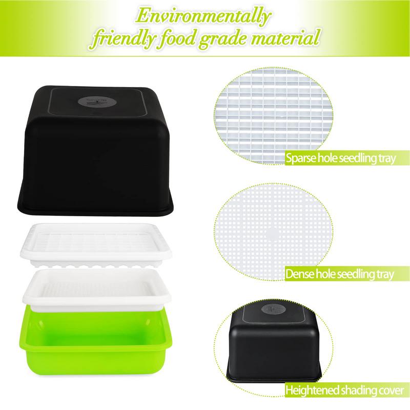 Home Garden Hydroponic Growing Box Bean Pea Wheat Seedling Sprouter Tray Cat Grass Grow Germination Soilless Planting Pot