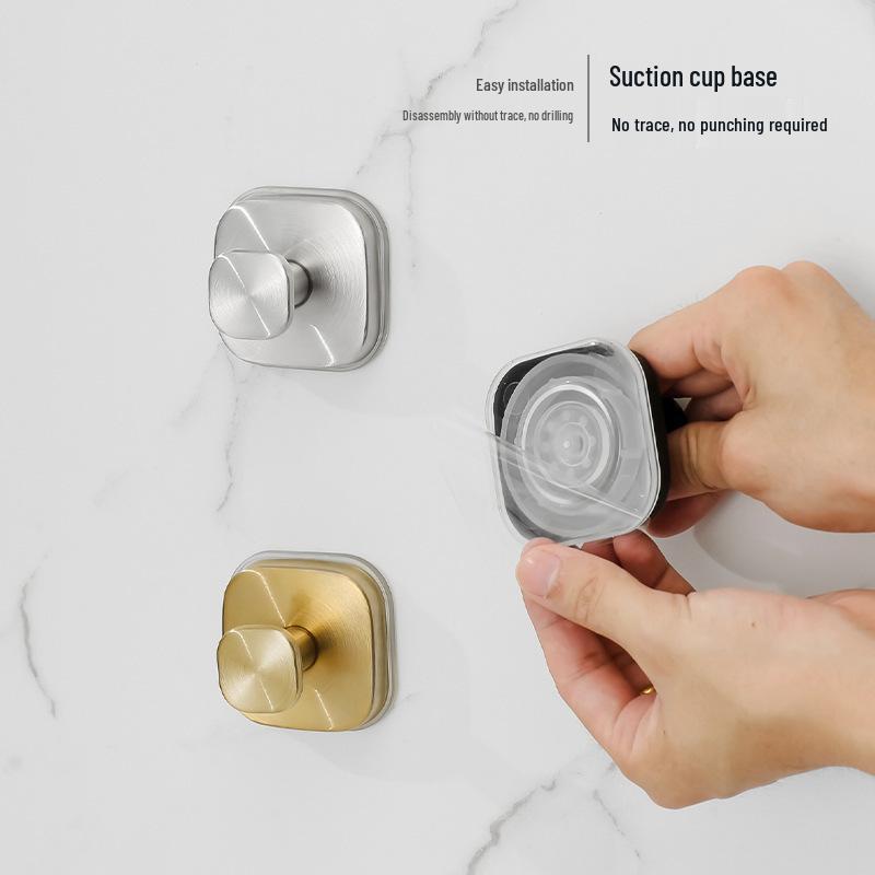 Stainless Steel No-Punch Vacuum Suction Cup Hook for Kitchen & Bathroom
