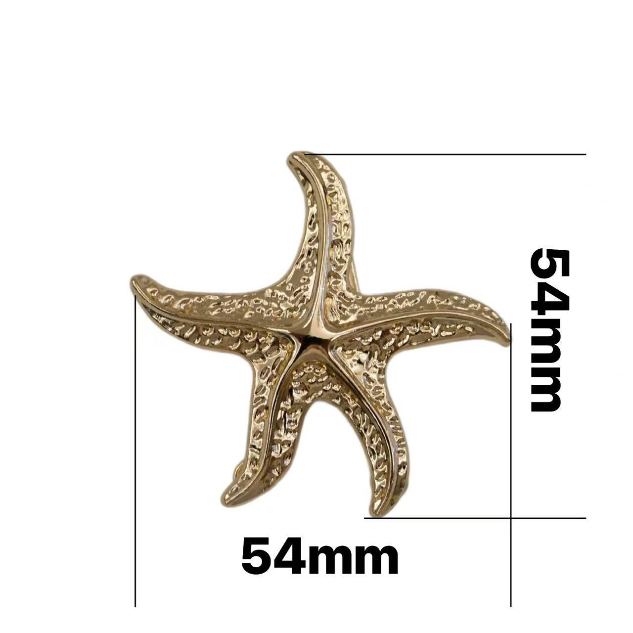 

Electroplated Starfish Pendant - 54mm Retro Alloy Ocean Jewelry Accessory золотий