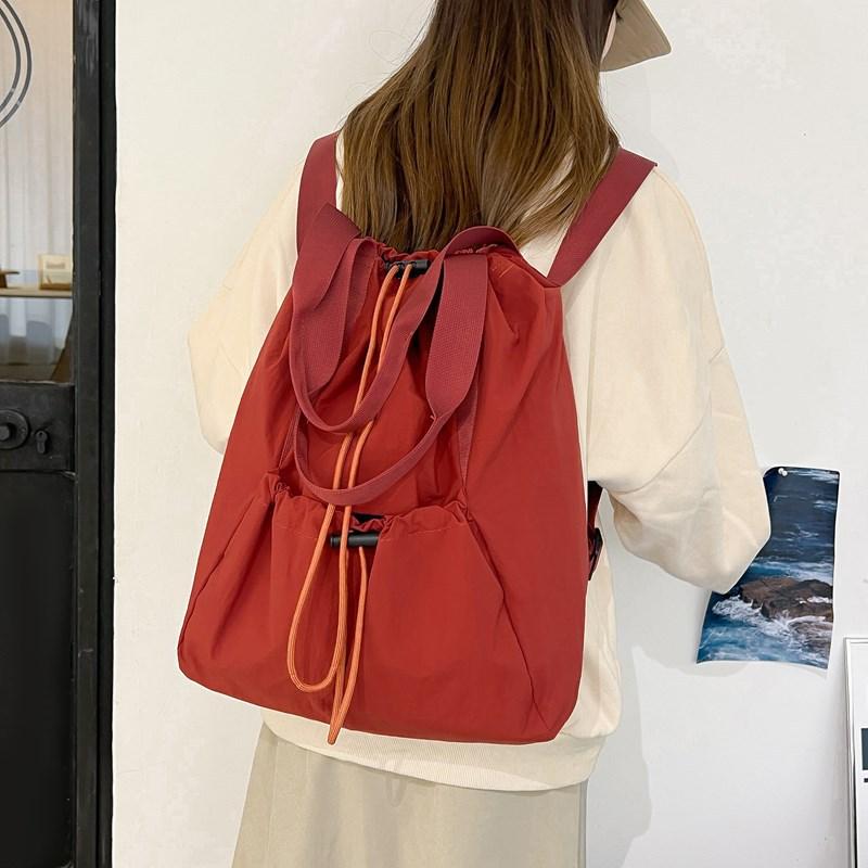 Schoolbag Sports Fitness Drawstring Yoga Backpack Men's and Women's Multifunctional Waterproof Lightweight Nylon Shoulder Bag Hiking Bag