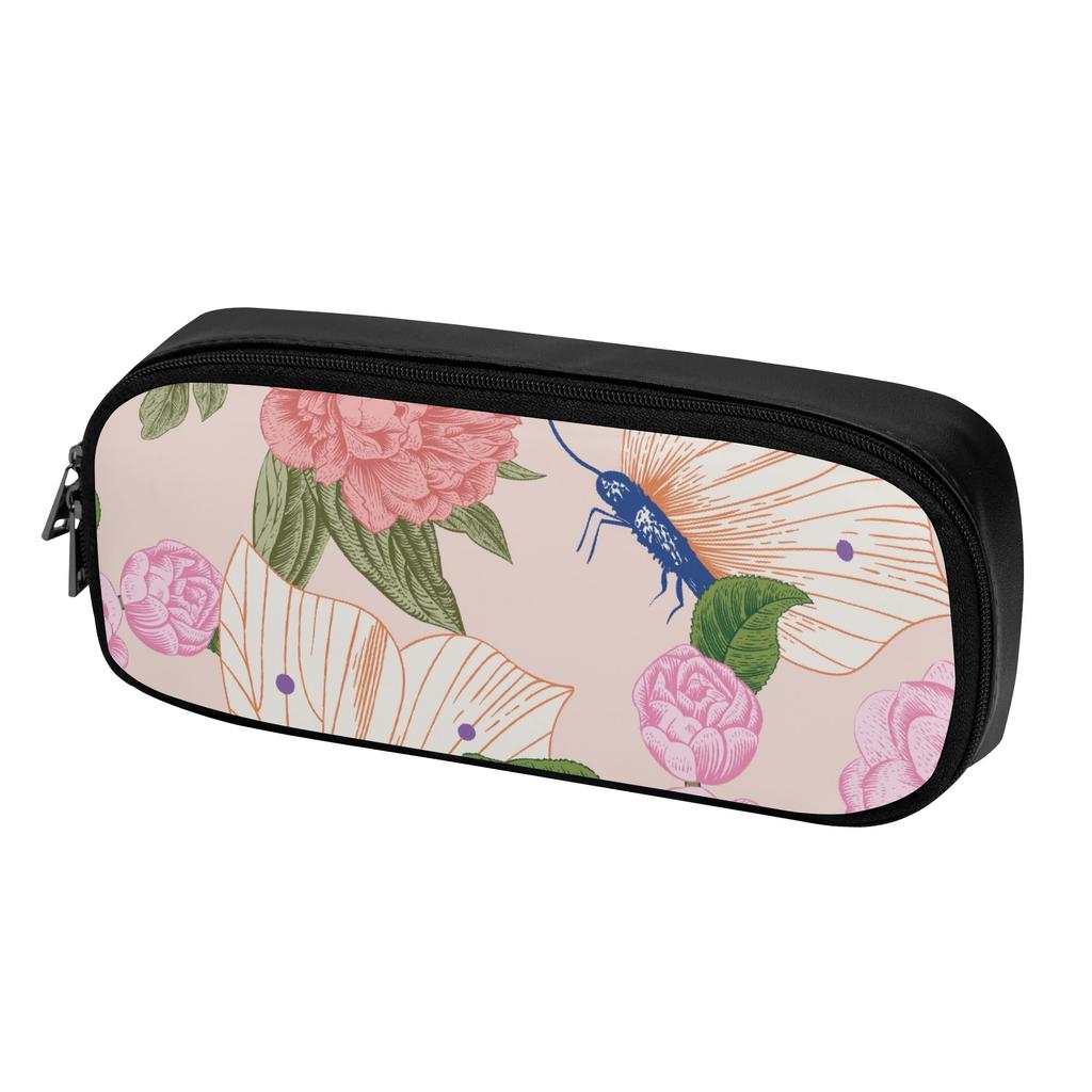 Pencil Case Portable PU Leather with Structured Shell for Work and Study Essentials for Daily Study and Commuting