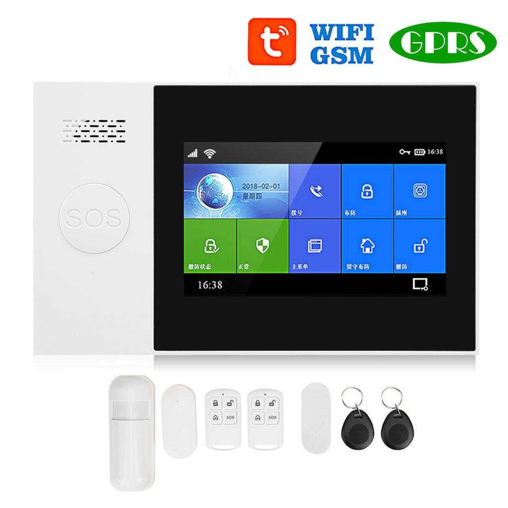 4.3in Full Touch Color Screen WiFi GSM GPRS Wireless Anti Theft Alarm APP Remote Control Smart