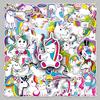 51-Pack Unicorn & Horse Rainbow Cartoon Graffiti Stickers - Waterproof for Laptops, Suitcases, and Cars.