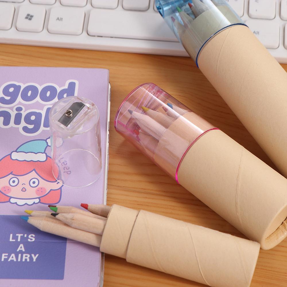 Child Painting Barreled Kawaii Pencil Crayon Colored Pencil Student Pencil 12 Color Pencil