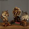 Imitation Wood Animal Head Resin Ornament Display Decoration Exhibit Statue Sculpture Statuette Figurines Knickknacks Crafts
